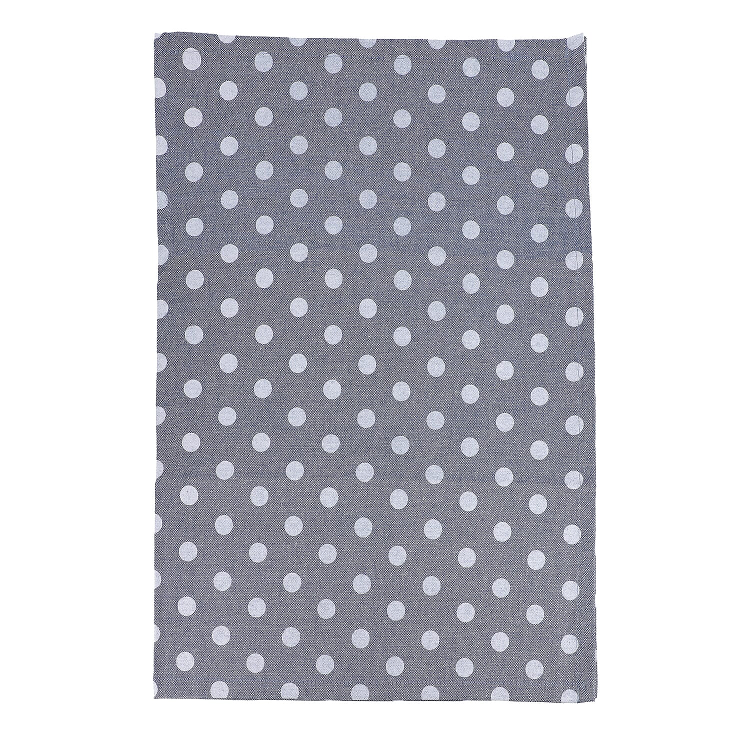Set of 6 - 100% Cotton Polka Dot Printed Kitchen Towels (50x70cm) - Blue, Black an Grey