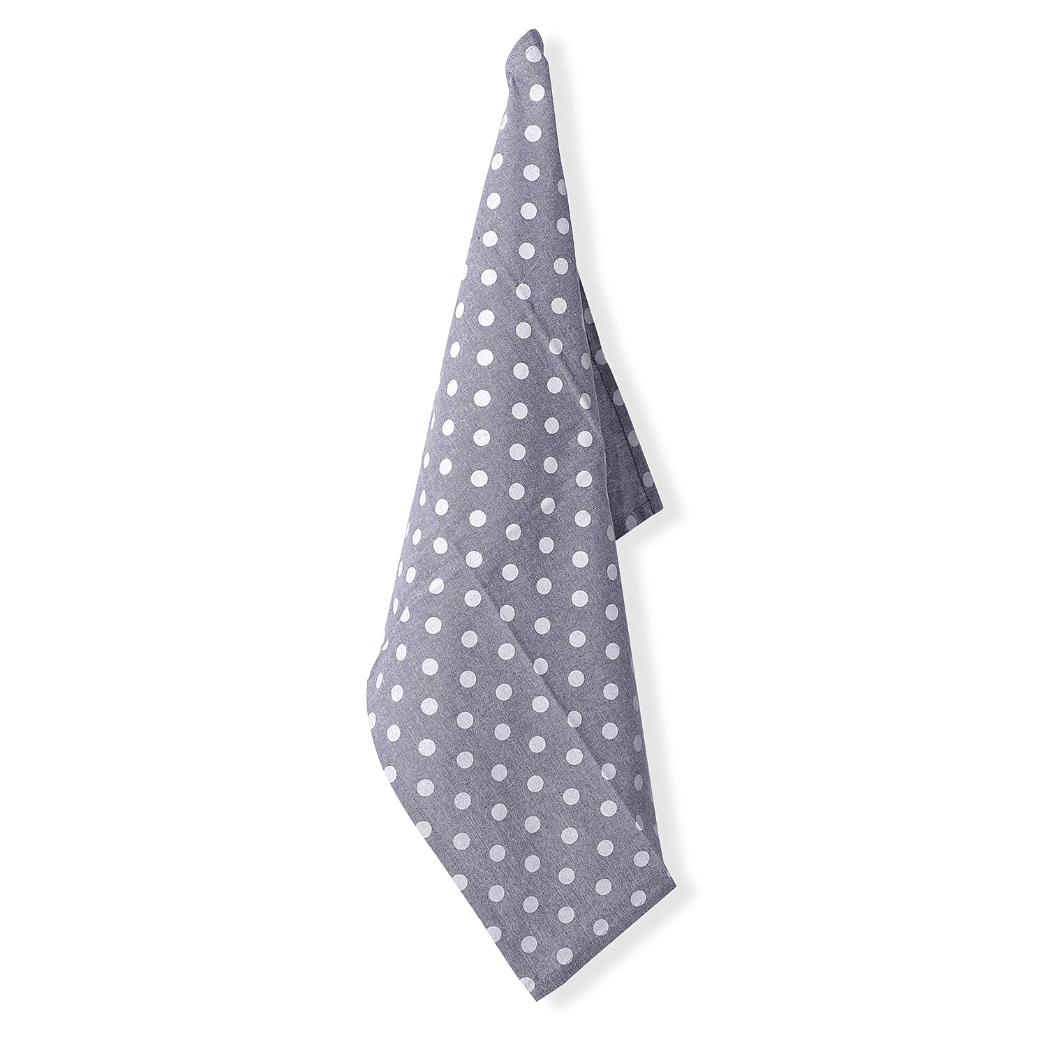 Set of 6 - 100% Cotton Polka Dot Printed Kitchen Towels (50x70cm) - Blue, Black an Grey