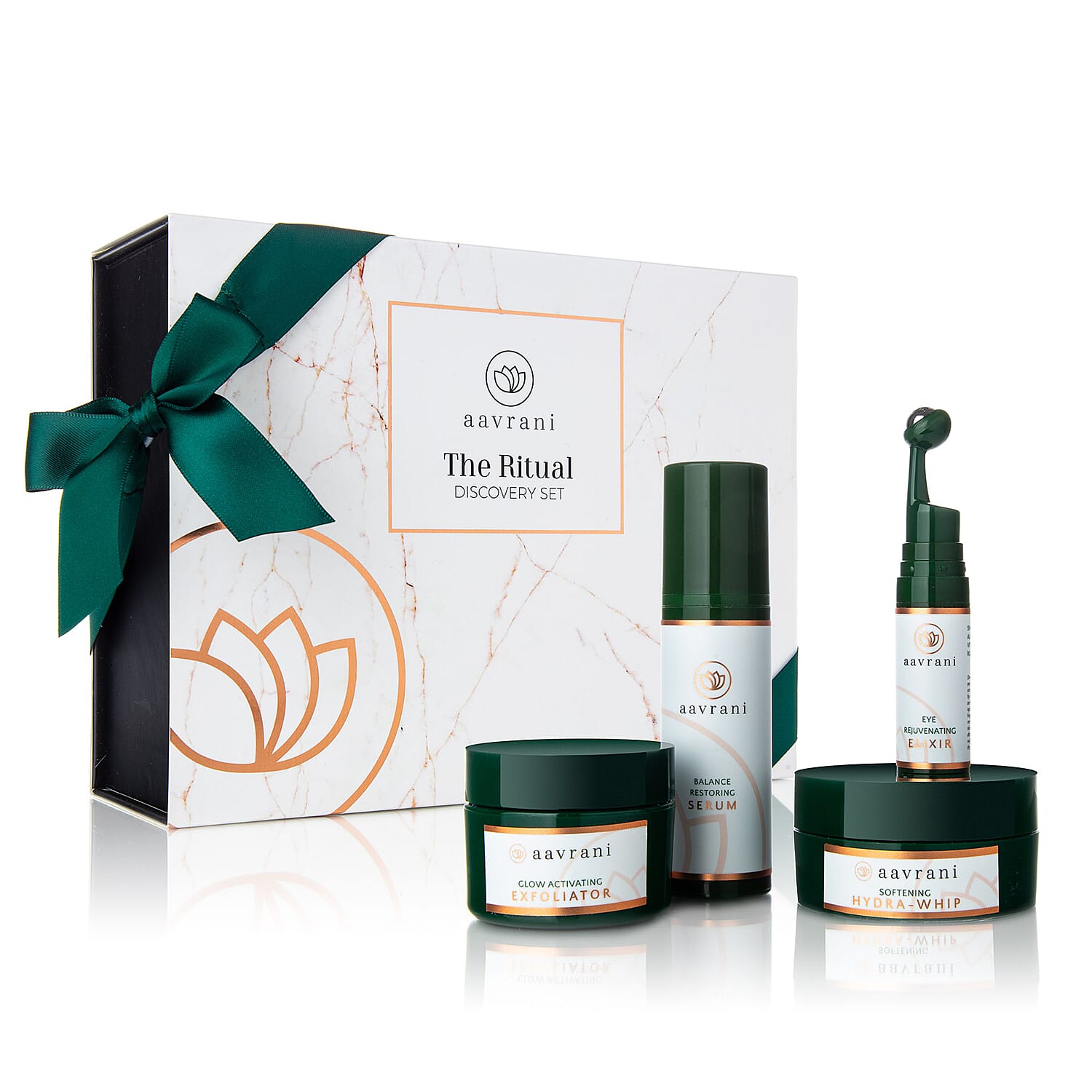 Aavrani Ritual Discovery Set (Incl.Facial Exfoliator, Serum, Moisturizer & Eye Serum)