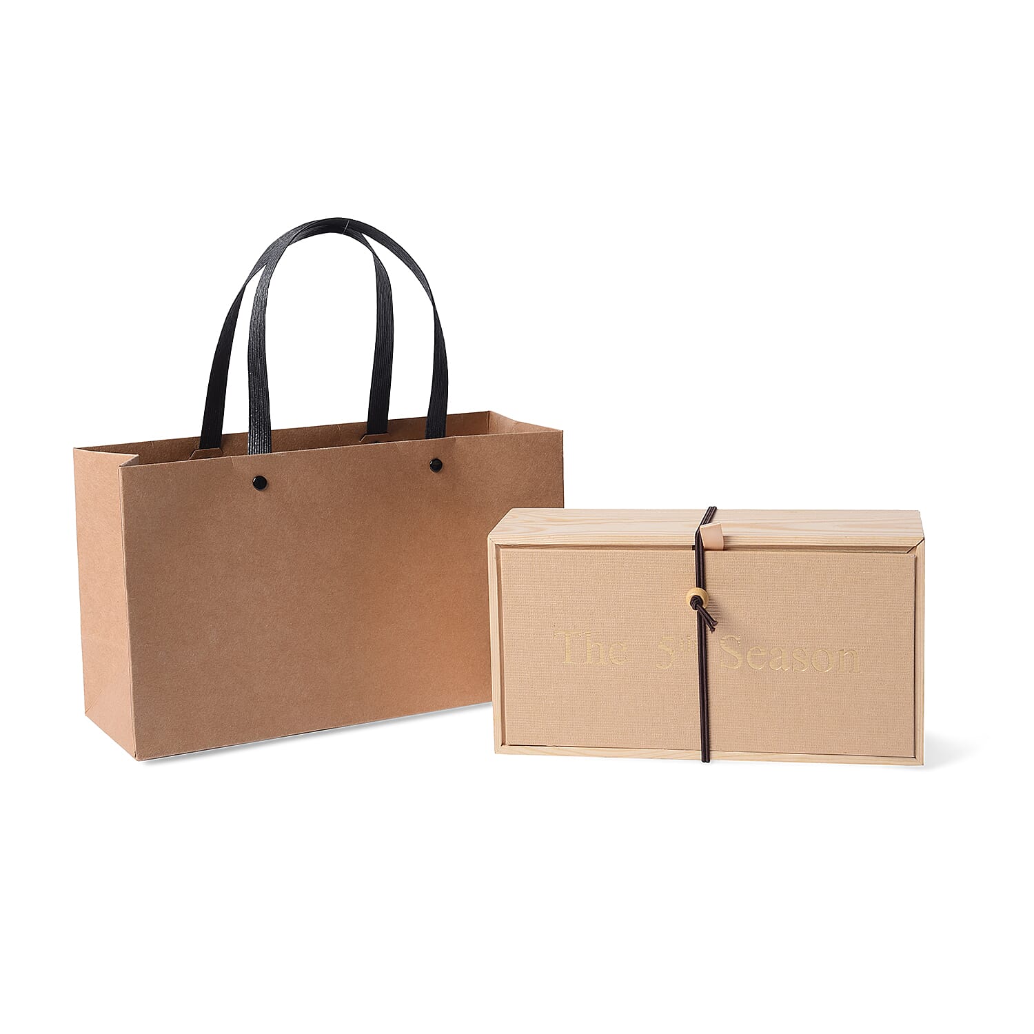 The 5th Season Scented Soy Wax Candle with Artificial Flowers in Wooden Gift Box - Light Green