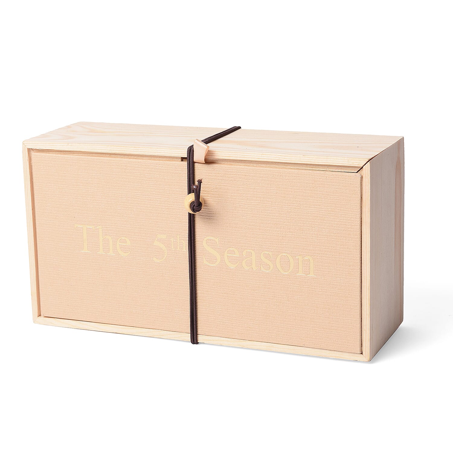 The 5th Season Scented Soy Wax Candle with Artificial Flowers in Wooden Gift Box - Light Green