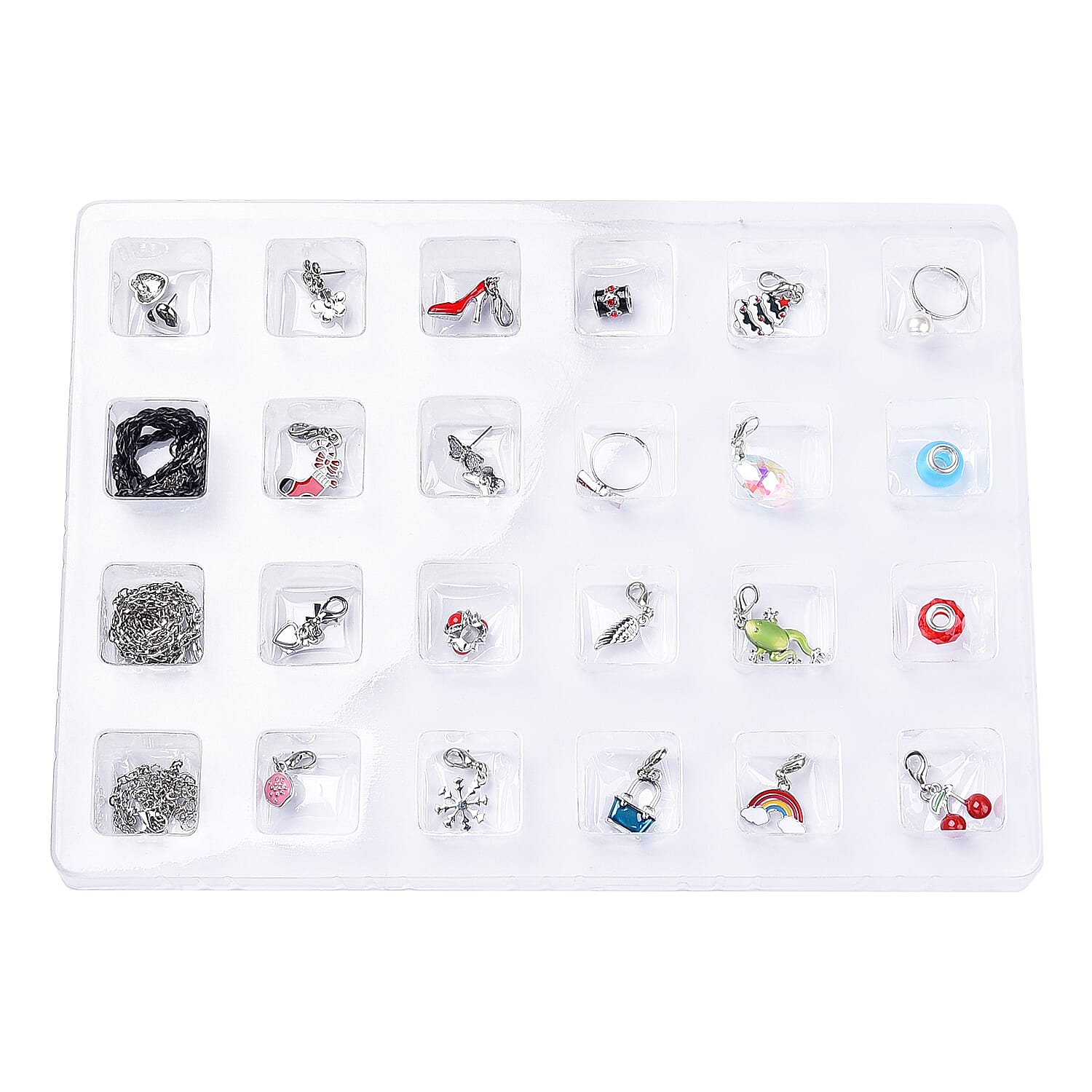 TJC Advent Calendar- 24 Piece Set of Necklace, Chain, Bracelet,  Rings, Pendants, Earrings and Charms