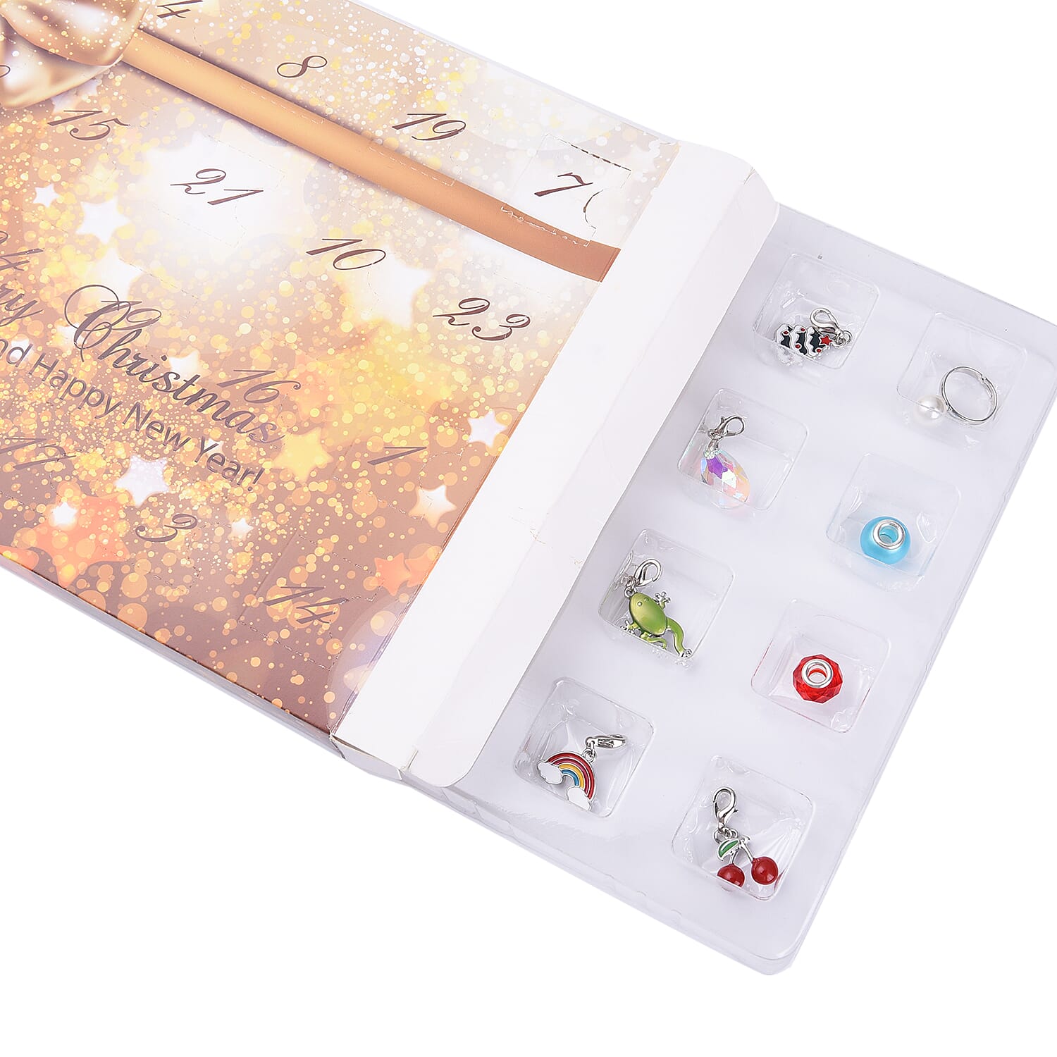 TJC Advent Calendar- 24 Piece Set of Necklace, Chain, Bracelet,  Rings, Pendants, Earrings and Charms