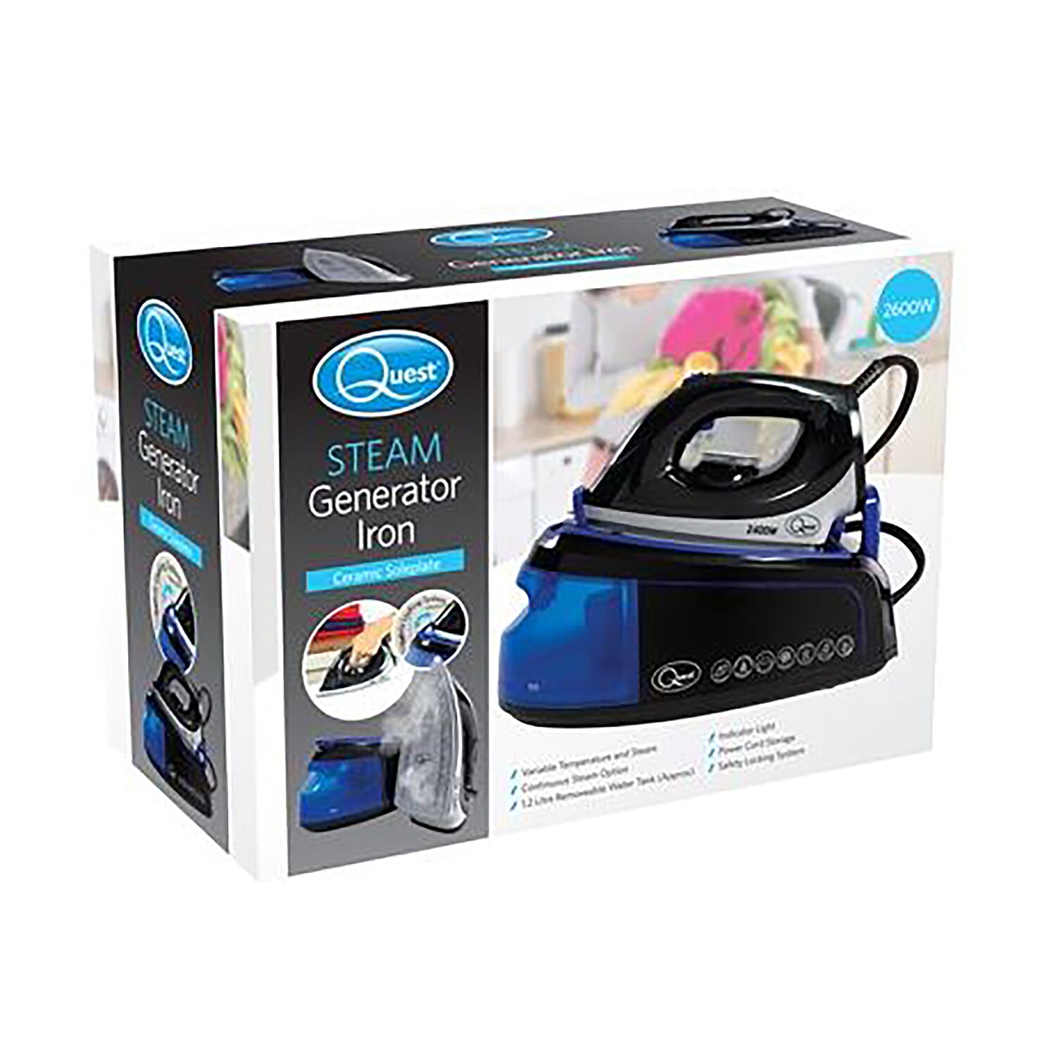 QUEST Steam Generator Iron Gen 2400W 1.2 Litre - Blue