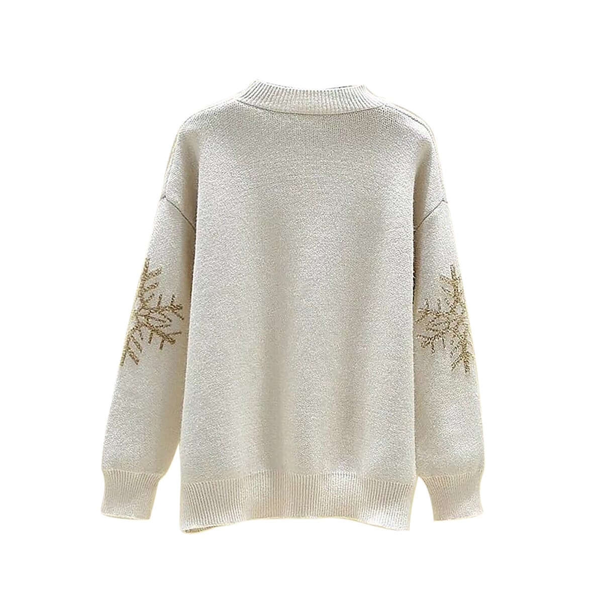 Kris Ana Christmas Snowflake Jumper One Size (8-16) - Beige