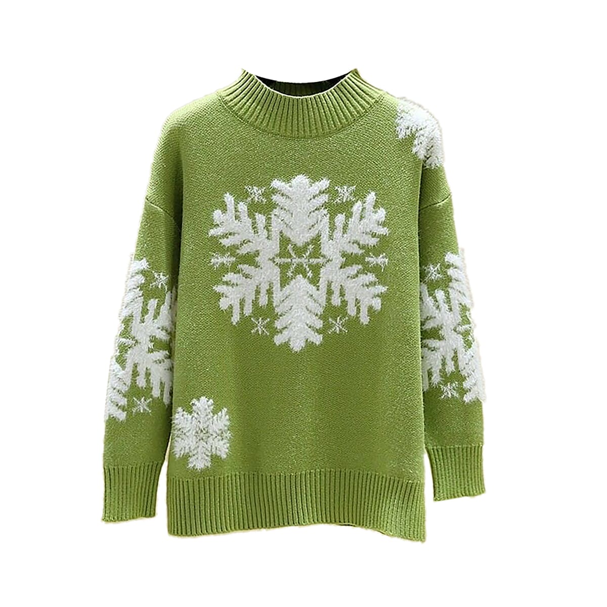 Kris Ana Christmas Snowflake Jumper One Size (8-16) - Lime