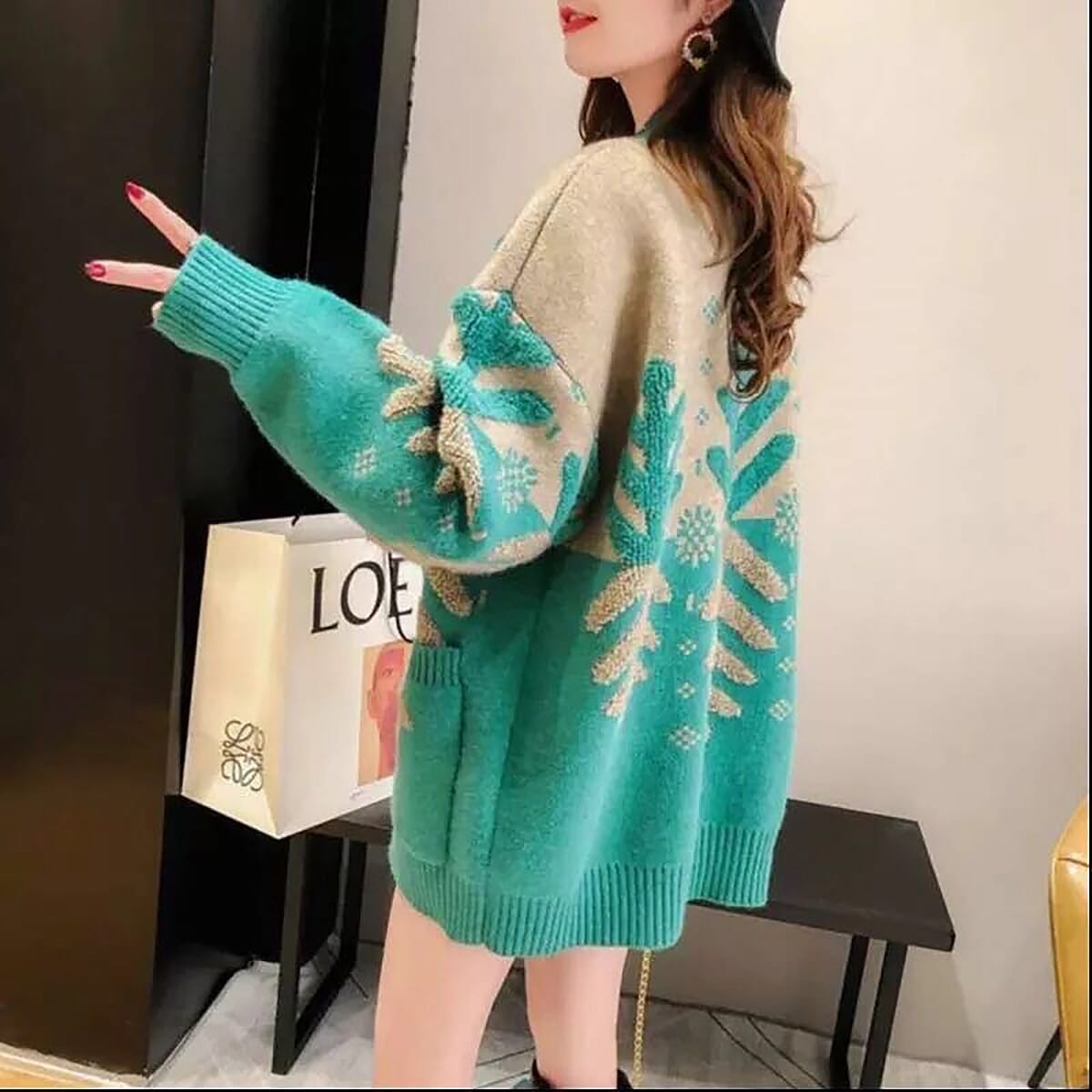 Kris Ana Wool & Cashmere Mix Cardigan One Size (8-16) - Green