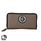 100% Genuine Leather RFID Ash Grey Wallet with Petrol Green Piping and Zipper Closure