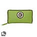 100% Genuine Leather RFID Lime Wallet with Muscat Monument Piping and Zipper Closure