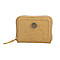 100% Genuine Leather RFID Croc-Embossed Tan Wallet with Zipper Closure