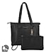 Union Code Genuine Leather Black Tote Bag and RFID Wrislet with Zipper Closure