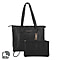 Union Code Genuine Leather Black Tote Bag and RFID Wrislet with Zipper Closure