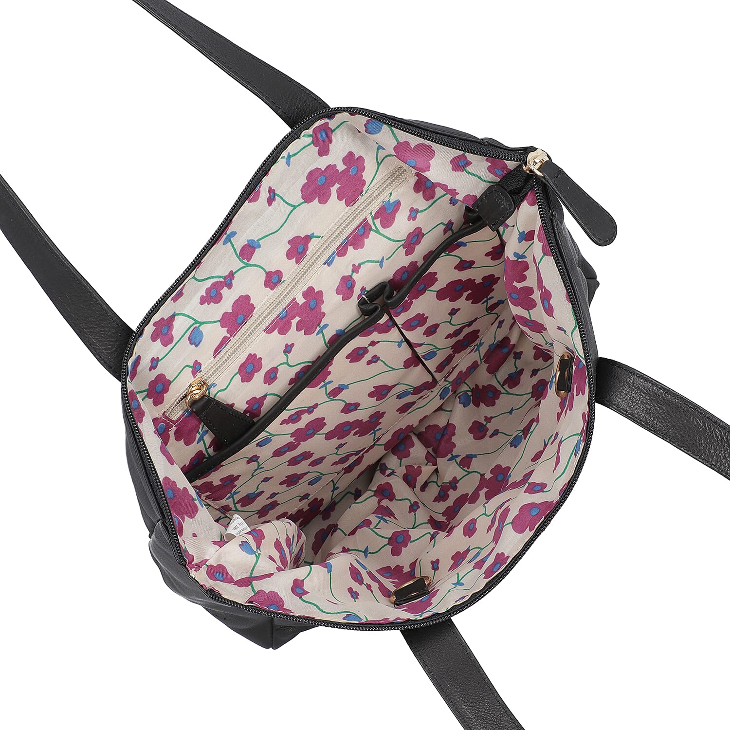 Union Code Genuine Leather Black Tote Bag and RFID Wrislet with Zipper Closure