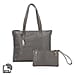 Union Code 100% Genuine Leather Dark Grey Tote Bag and RFID Wrislet with Zipper Closure