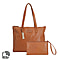 Union Code 100% Genuine Leather Tan Tote Bag and RFID Wrislet with Zipper Closure