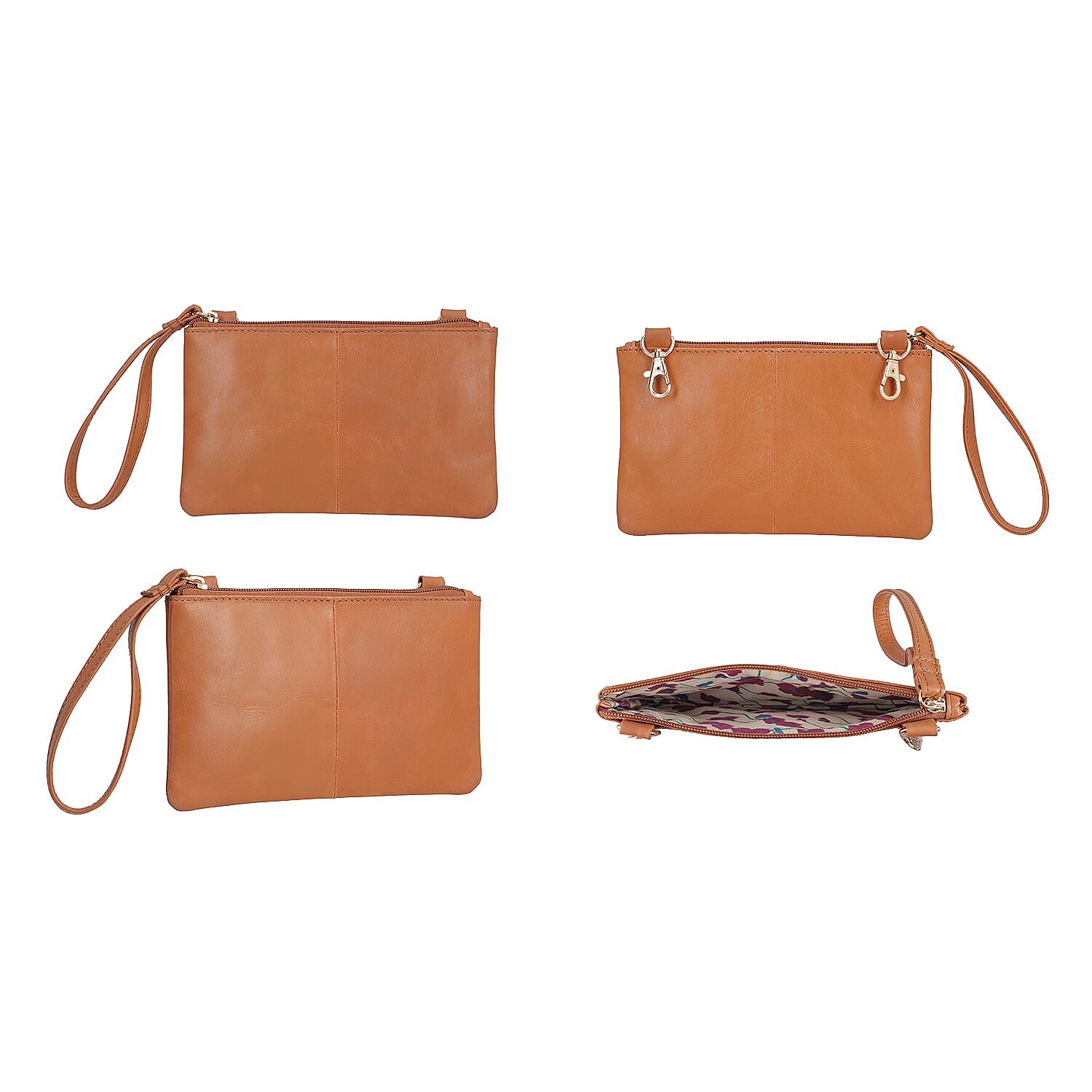 Union Code Genuine Leather Black Tote Bag and RFID Wrislet with Zipper Closure