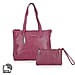 Union Code 100% Genuine Leather Fuchsia Tote Bag and RFID Wrislet with Zipper Closure