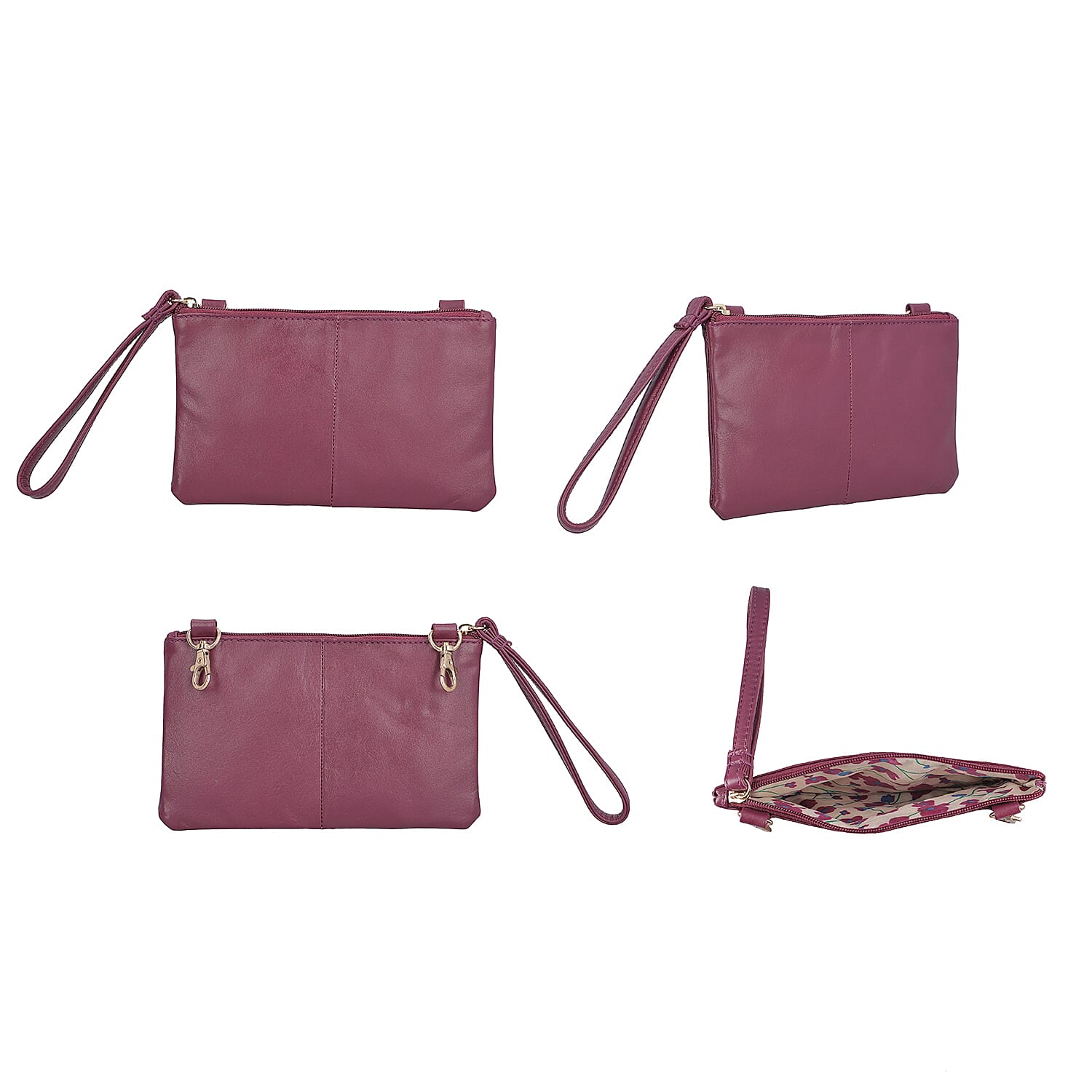 Union Code Genuine Leather Black Tote Bag and RFID Wrislet with Zipper Closure