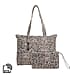 Union Code 100% Genuine Leather Light Brown Reptile Pattern Tote Bag and RFID Wrislet with Zipper Closure