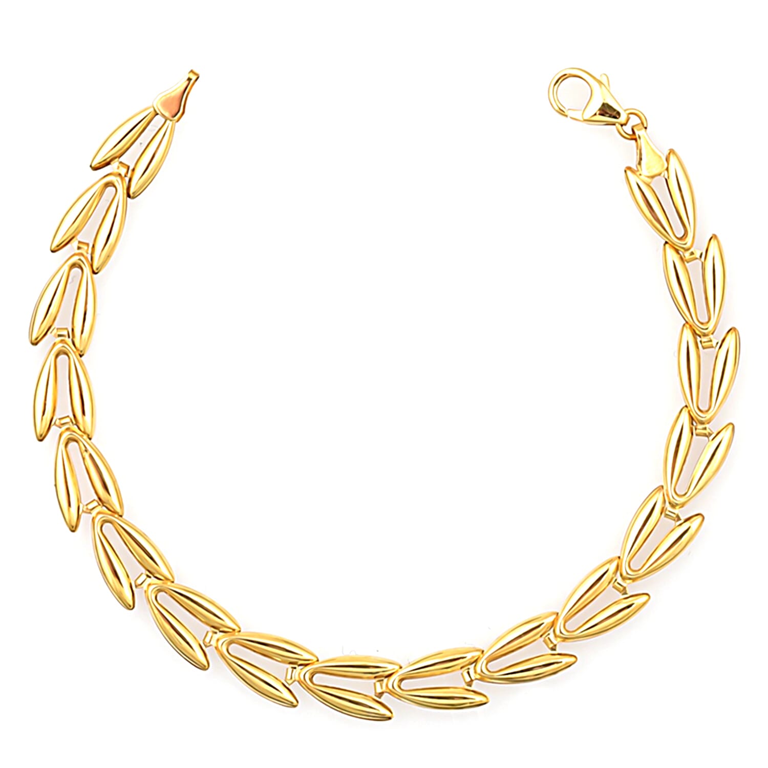 Italian Made 9K Yellow Gold V-Link Vintage Style Bracelet (Size - 7.5)