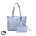 Union Code 100% Genuine Leather Blue Tote Bag and RFID Wristlet/Clutch Bag
