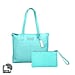 Union Code 100% Genuine Leather Ice Green Pattern Tote Bag and RFID Wristlet/Clutch Bag