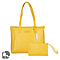 Union Code 100% Genuine Leather Mustard Tote Bag and RFID Wristlet/Clutch Bag