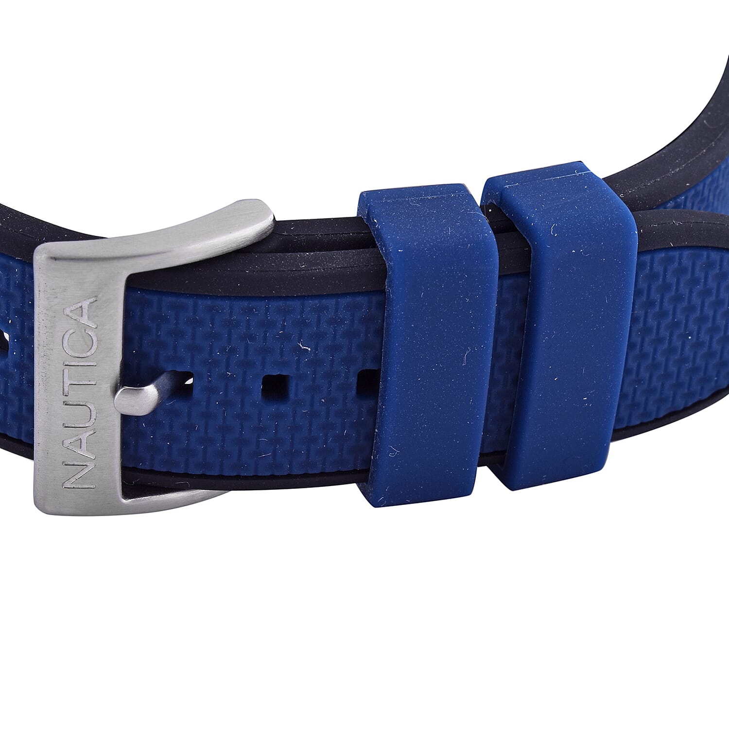 Nautica Ocean Beach 100 ATM Water Resistant Chronograph Mens Watch with Navy Silicone Strap - 46MM