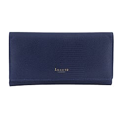 Assots London CLAIRE - 100% Genuine Leather Wallet (20x1.5x10cm) - Navy