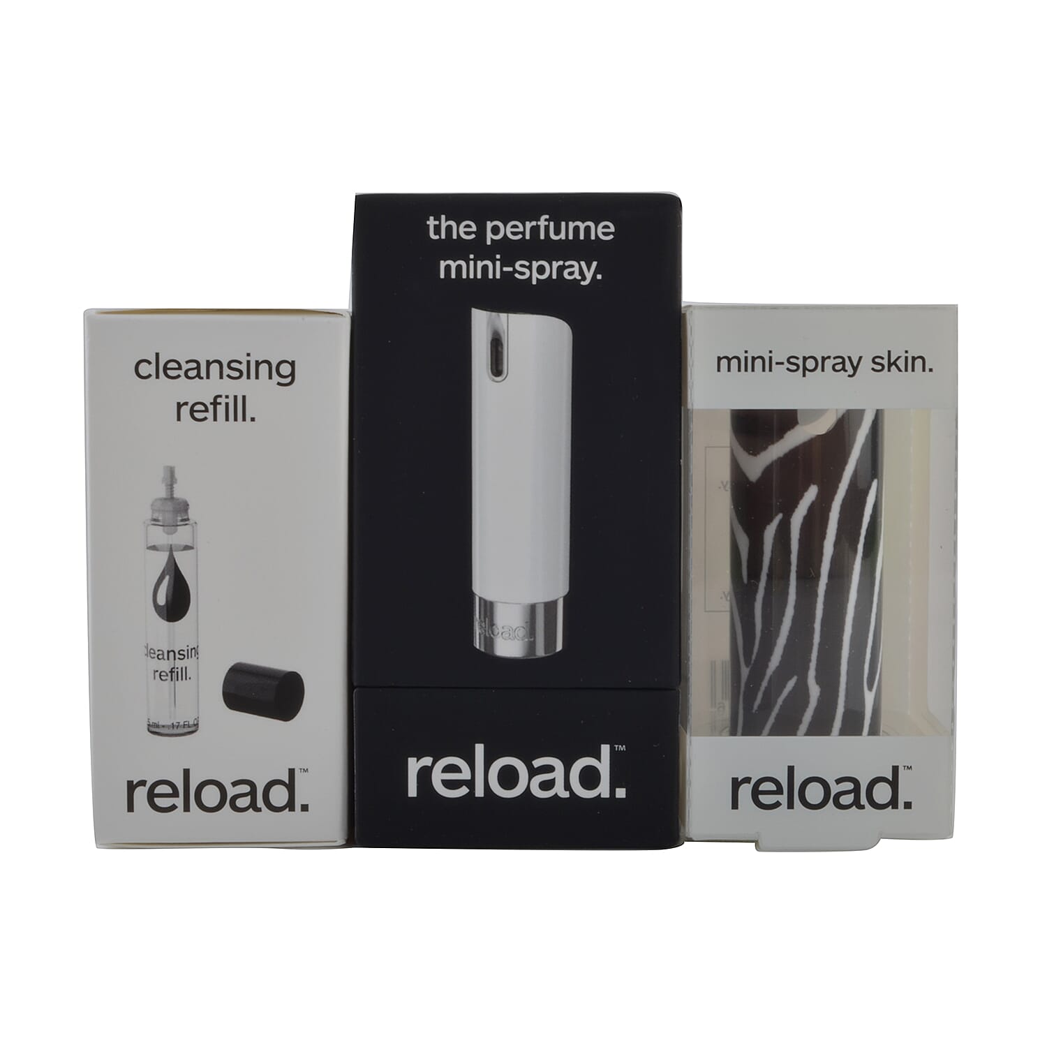 Reload Mini Perfume Spray White (Incl. Cleansing Refill & Zebra Skin)