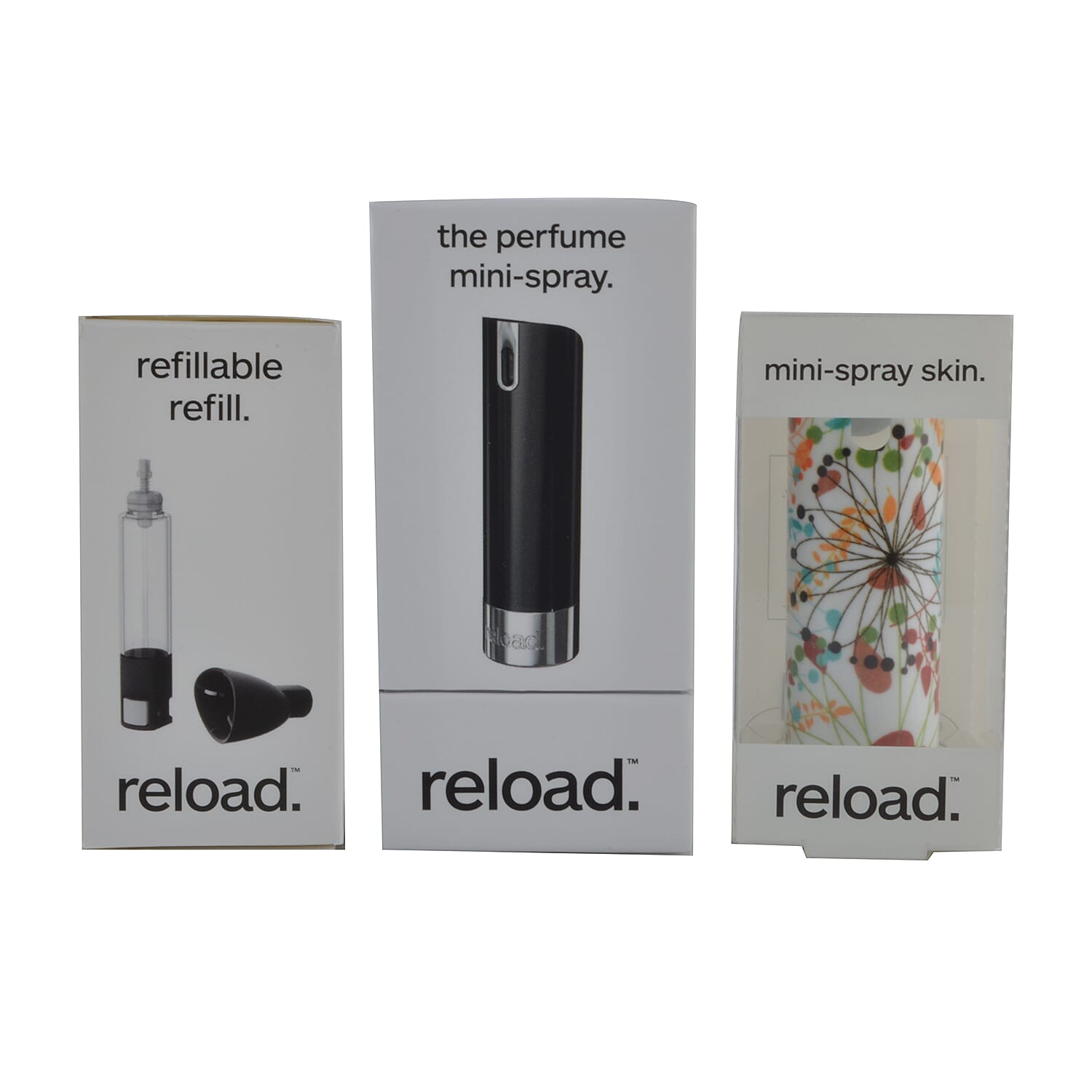 Reload Mini Perfume Spray - Black, Reload Refillable Refill & Mini Spray Skin Flowers