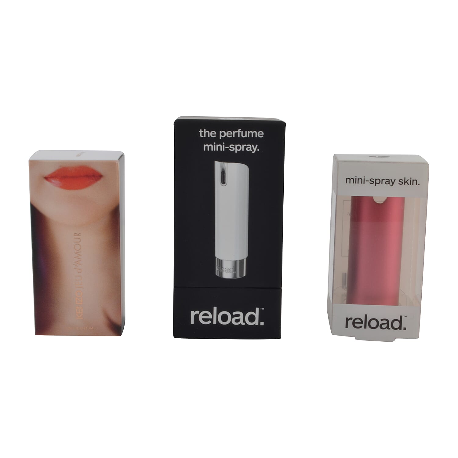 Reload Mini Perfume Spray White (Incl. Kenzo Jeau DAmour - 5ml & Aluminium Red Skin