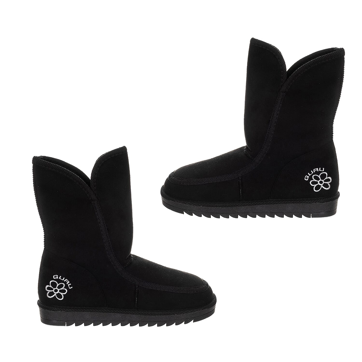 GURU Womens Winter Fluffy Ankle Boots (Size 3) - Black