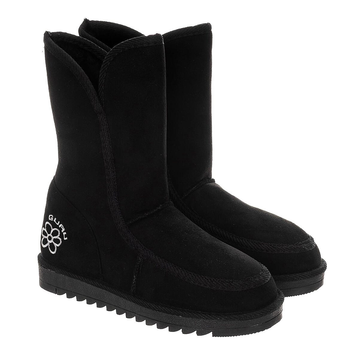 GURU Womens Winter Fluffy Ankle Boots (Size 3) - Black