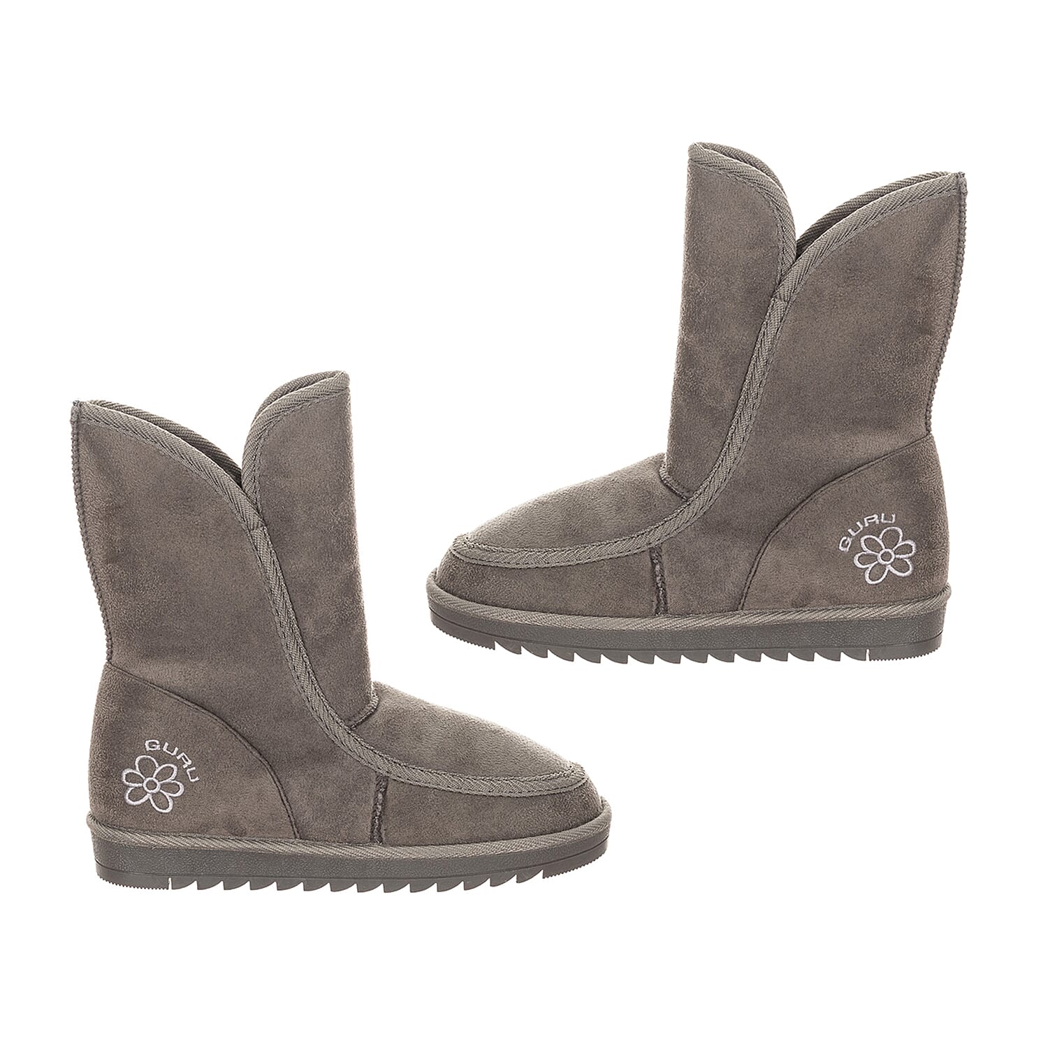 GURU Womens Winter Fluffy Ankle Boots - Grey