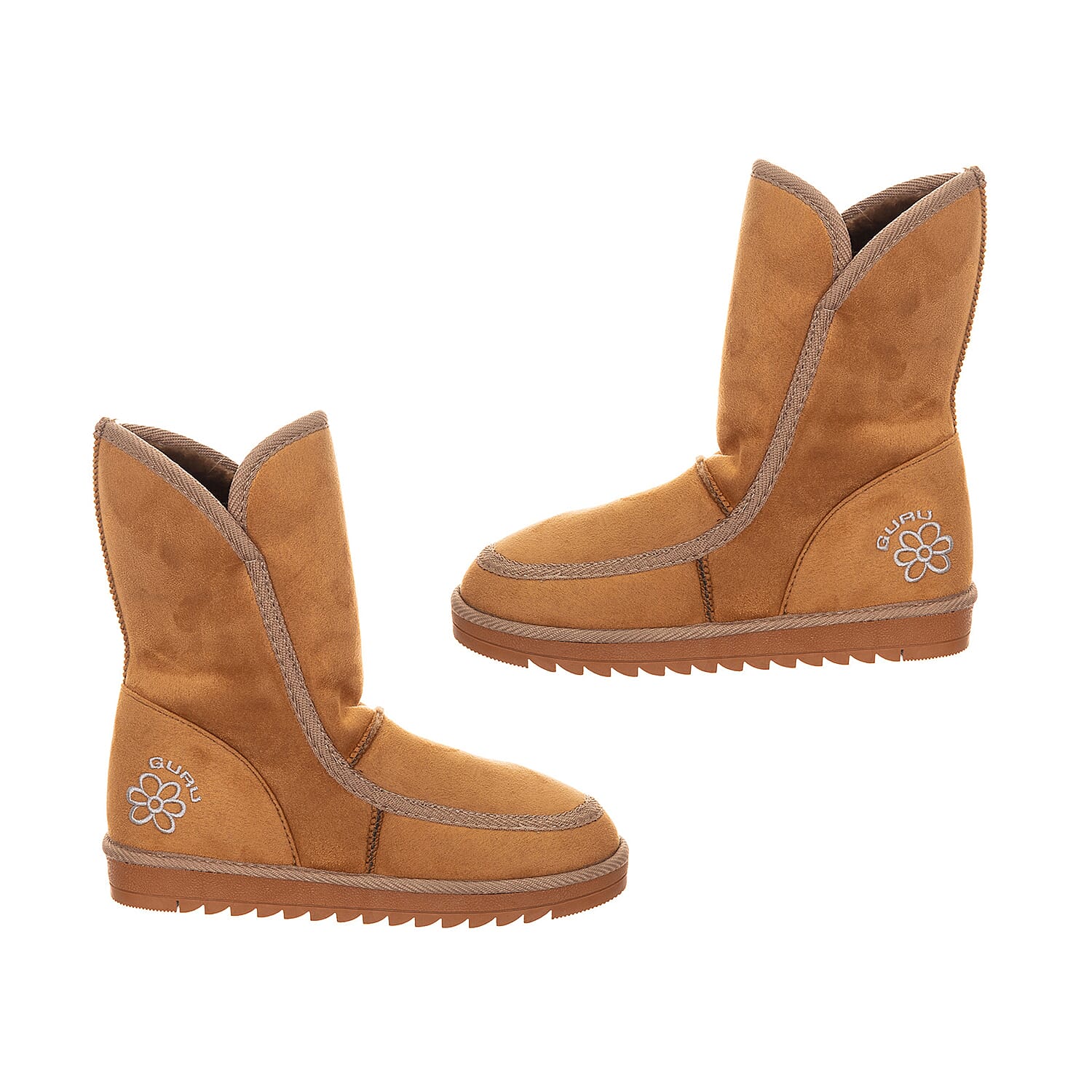 GURU Womens Winter Fluffy Ankle Boots (Size 3) - Honey-Tan