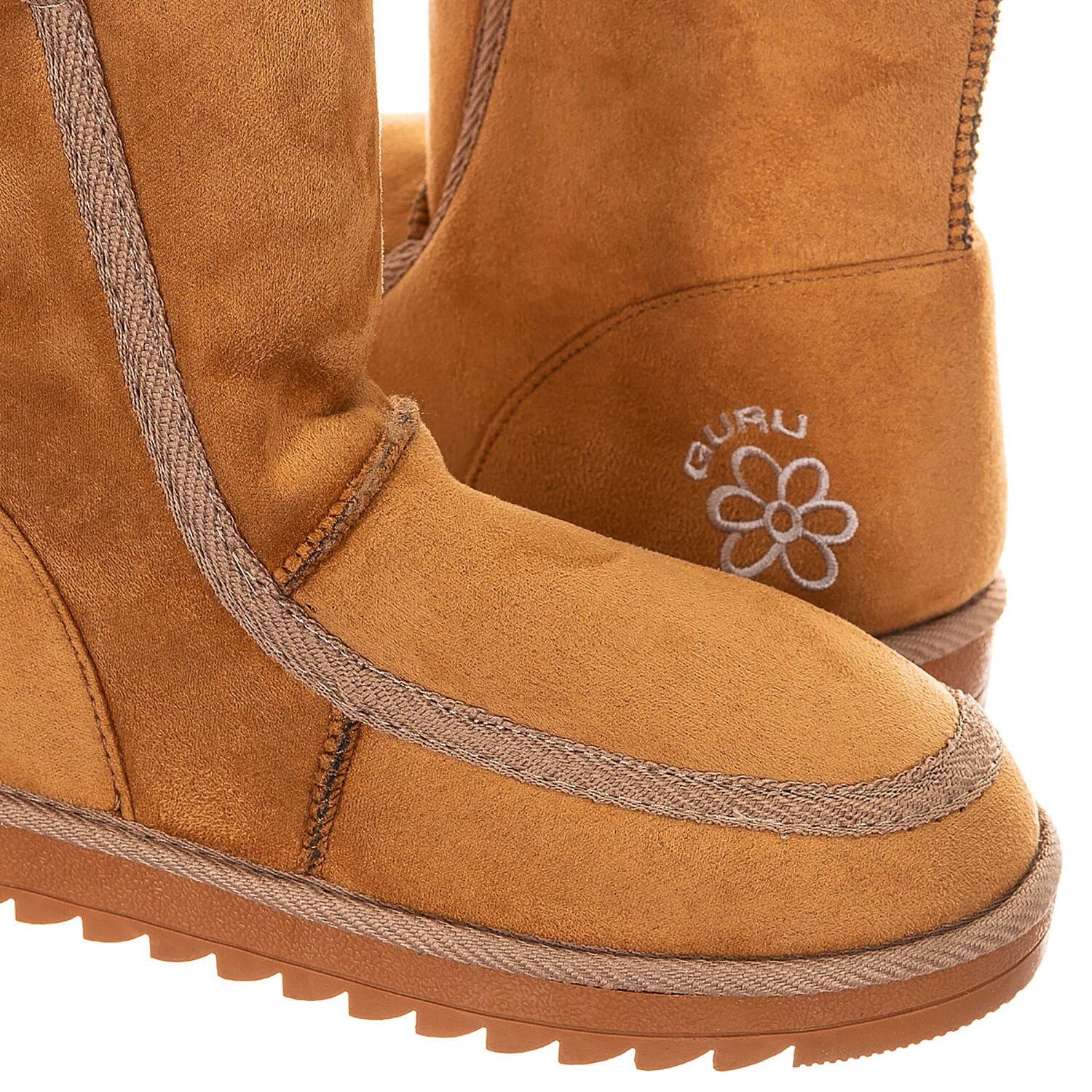 GURU Womens Winter Fluffy Ankle Boots (Size 3) - Honey-Tan