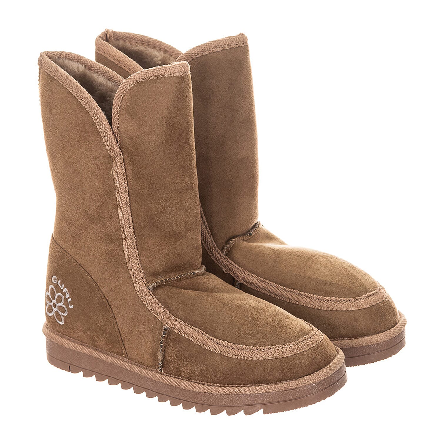 GURU Womens Winter Fluffy Ankle Boots (Size 3) - Sand Brown