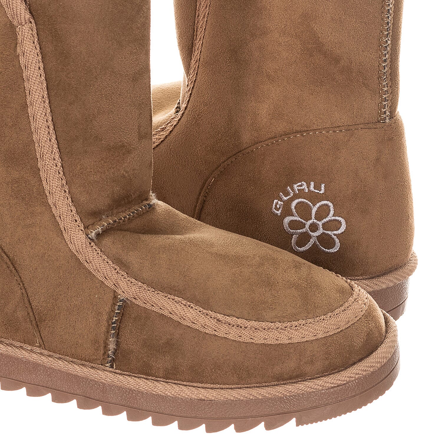 GURU Womens Winter Fluffy Ankle Boots (Size 3) - Sand Brown