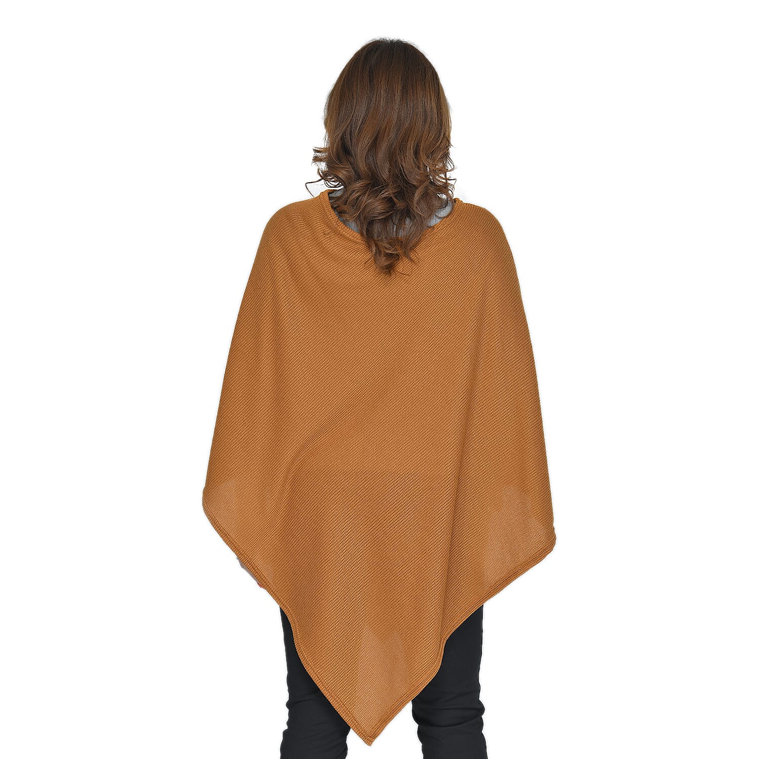 Knit Poncho Material polyester - Brown