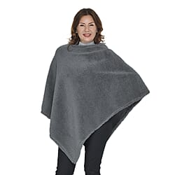Elegant Faux fur Poncho - Grey