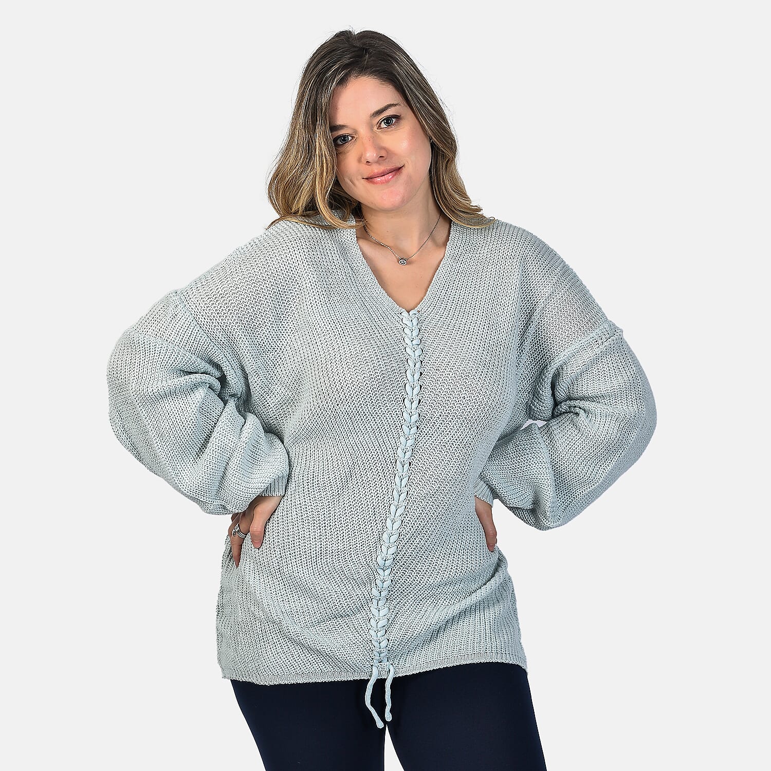 KRIS ANA Braided Front Jumper (Size 8-18) - Blue