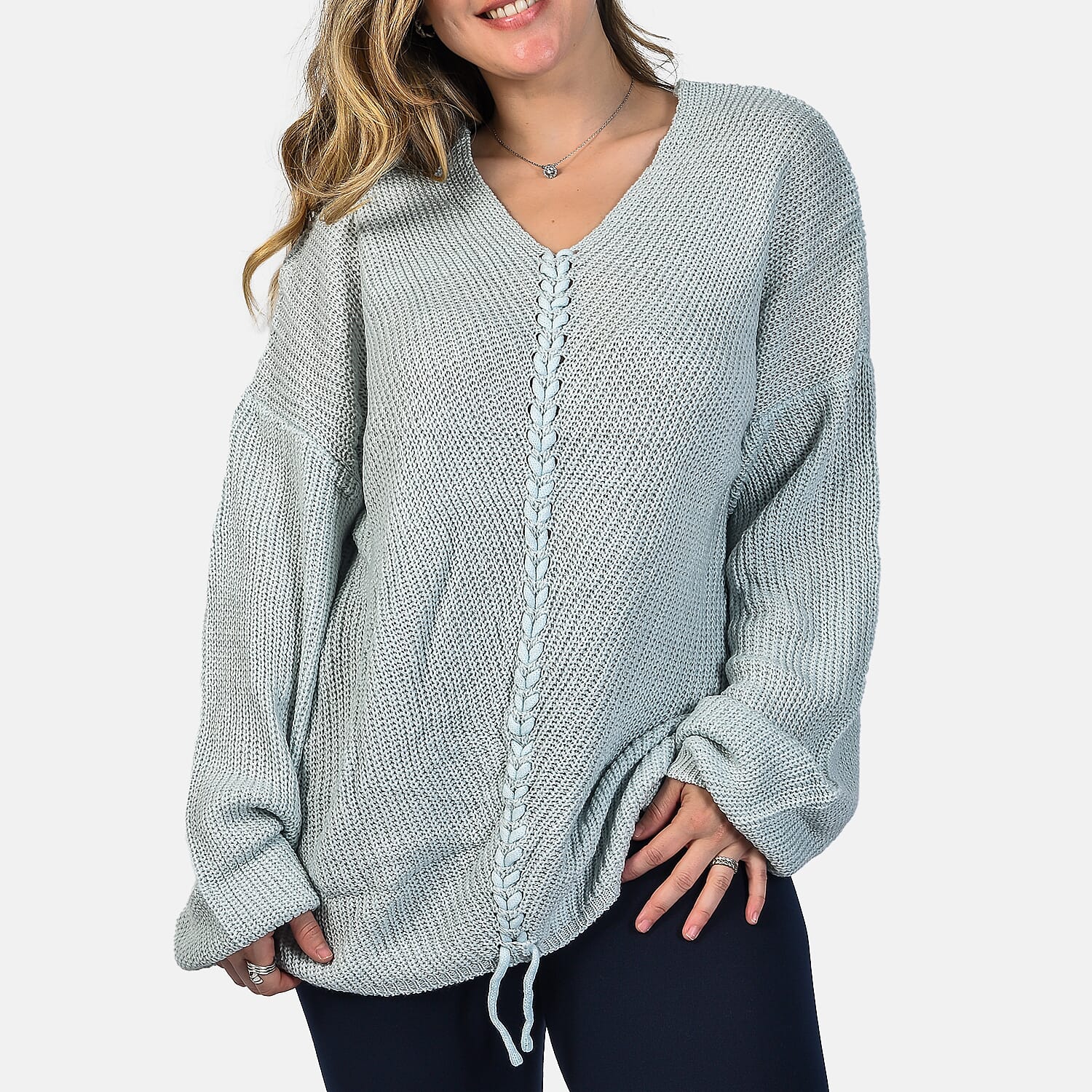 KRIS ANA Braided Front Jumper (Size 8-18) - Blue