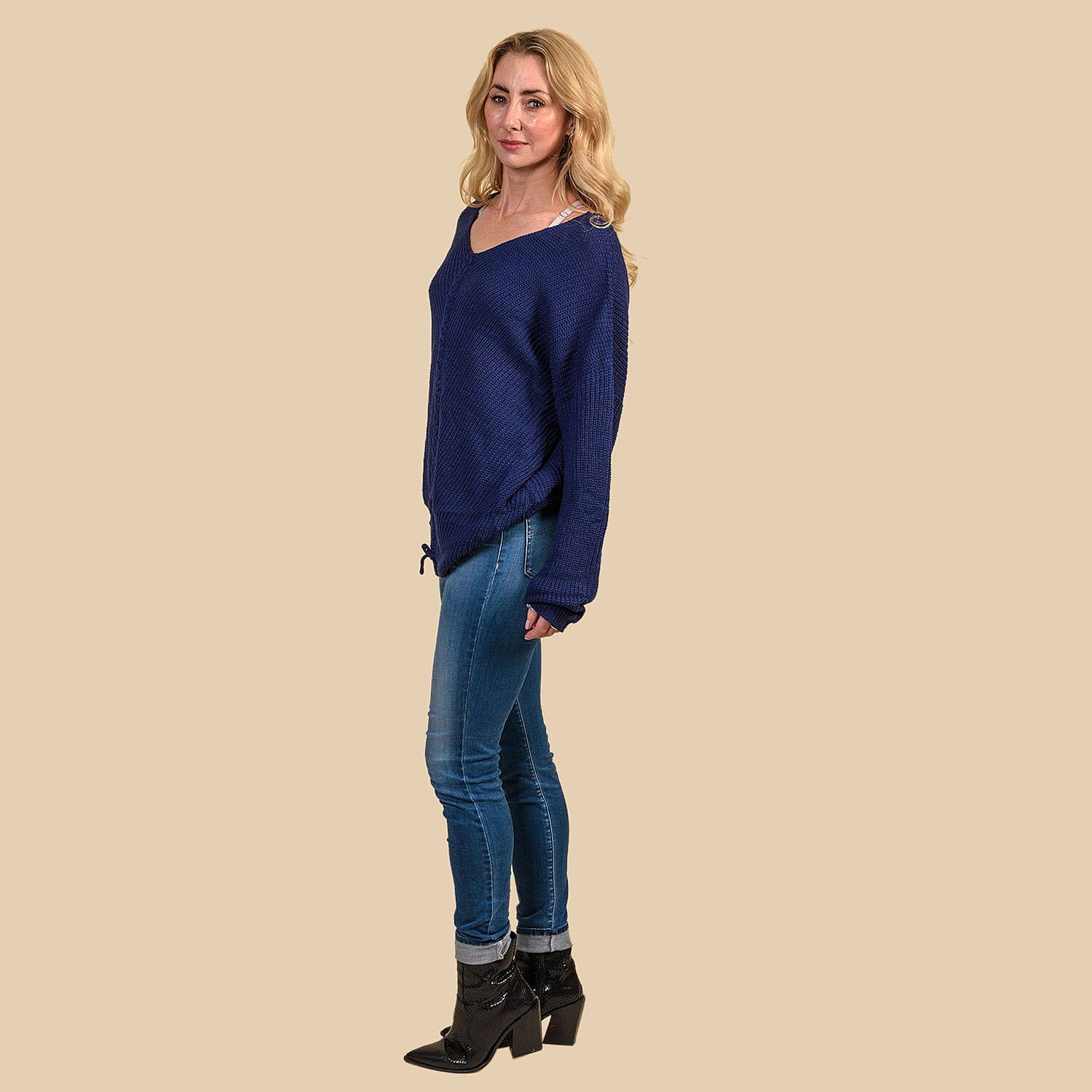 KRIS ANA Braided Front Jumper (Size 8-18) - Navy