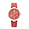STRADA Japanese Movement Red Dial Water Resistant Watch with Red Colour Strap