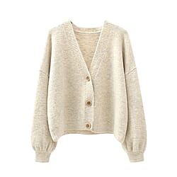 KRIS ANA V Neck Cardigan - Grey