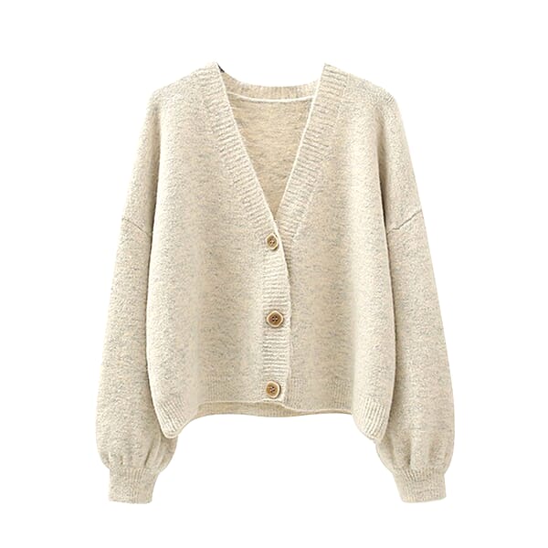 KRIS ANA Cashmere Wool V-Neck Cardigan - 1627683215 - TJC