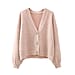 KRIS ANA V Neck Cardigan - Pink