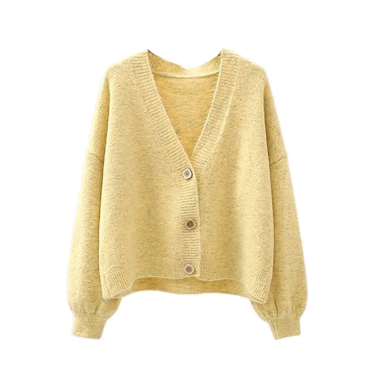 KRIS ANA V Neck Cardigan (Size 8-18) - Yellow