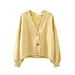 KRIS ANA V Neck Cardigan - Yellow